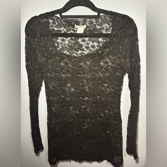 Lady Noiz Tops - Black lace long sleeve top, size small